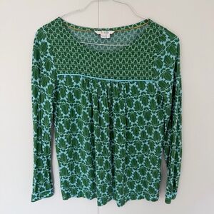 BODEN Women’s Stretchy Blouse in Green and Blue WL912